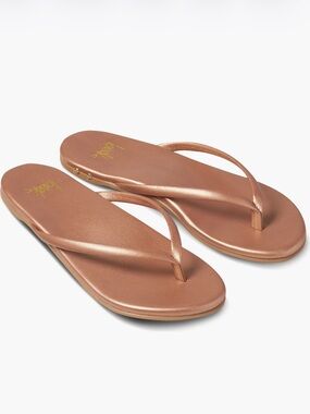Beek Sunbeam Rose Gold Flip Flop Leather Sandals Arch Support Made in Brazil 8